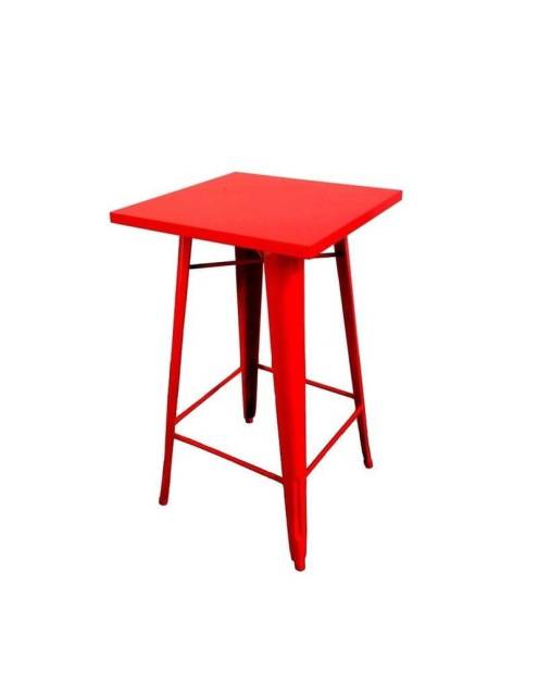Mesa alta roja Lot, una pieza de mobiliario elegante, funcional y de llamativo color que se adapta a cualquier espacio actual