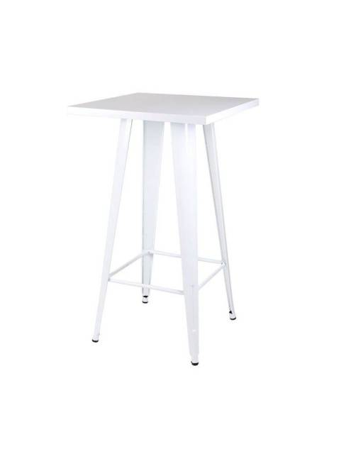 Mesa alta blanca Lot, una pieza práctica y de funcional color para adaptarse a múltiples espacio.