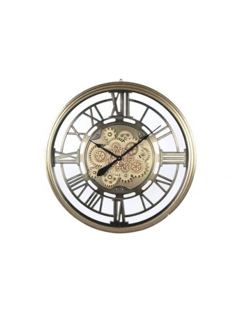 Espejo de pared vintage Nautilus,  inspirado en el mecanismo interno de las múltiples ruedas de los antiguos relojes