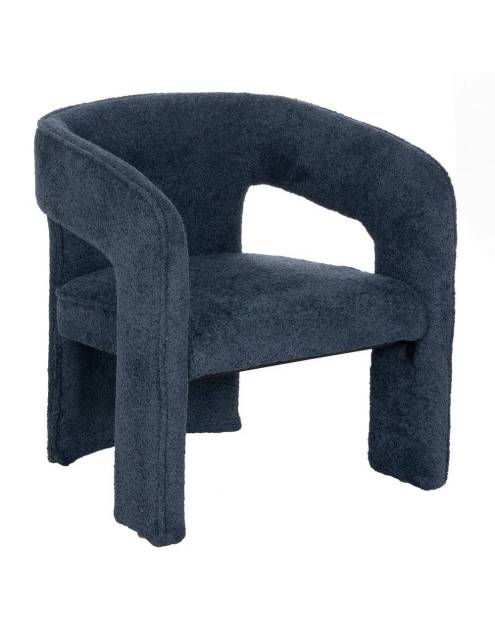 La silla de comedor Andromeda azul tiene un diseño futurista que se inspira en las formas geométricas y las líneas curvas