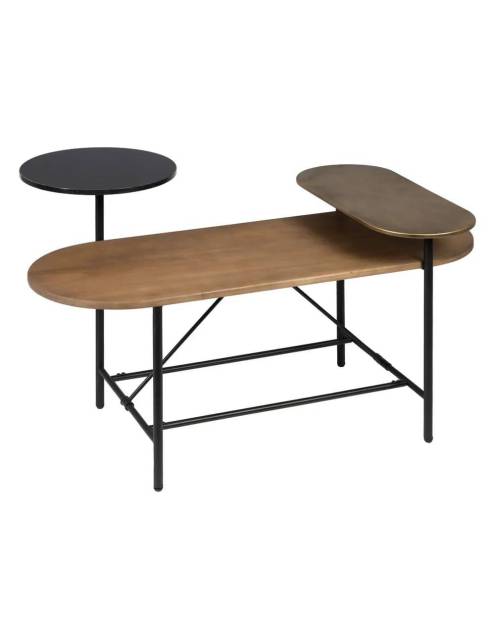 La mesa de centro Terceto Oro Envejecido es ideal para combinar con otros muebles de estilo clásico o contemporáneo