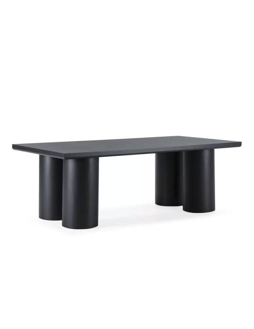 Mesa comedor rectangular de madera roble negra de aspecto brutal
