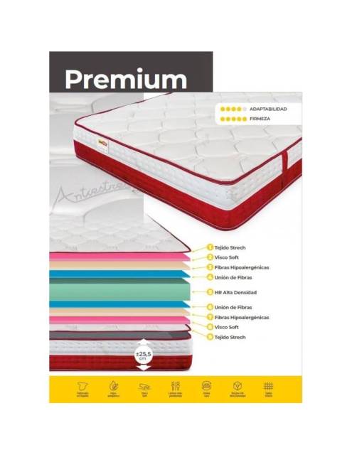 El colchón Premium te hará disfrutar de una nueva sensación de comodidad y adaptabilidad en tu descanso.