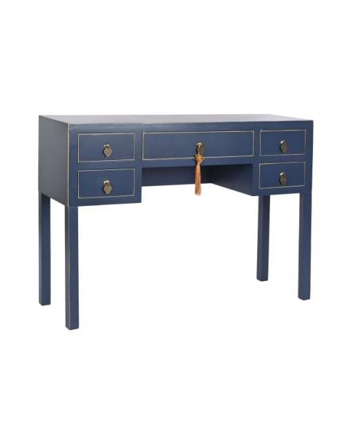 La mesa de escritorio azul Don Camilo es un mueble de diseño exclusivo que combina funcionalidad y elegancia