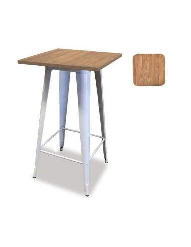 La mesa alta blanca con sobre de madera. Esta mesa tiene muchas ventajas que la hacen ideal para tu hogar