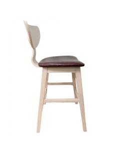 Añade estilo y funcionalidad a tu hogar con el Taburete Alto Alpes Madera Similpiel Marrón 2