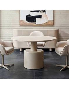 Mesa de Comedor Verona Beige Mármol 120 cm | Diseño Elegante 2