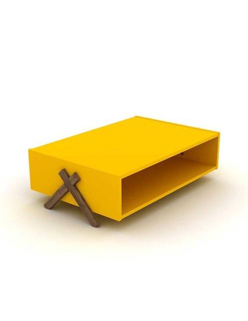 Exprese su estilo individual con esta mesa de centro de llamativo color amarillo