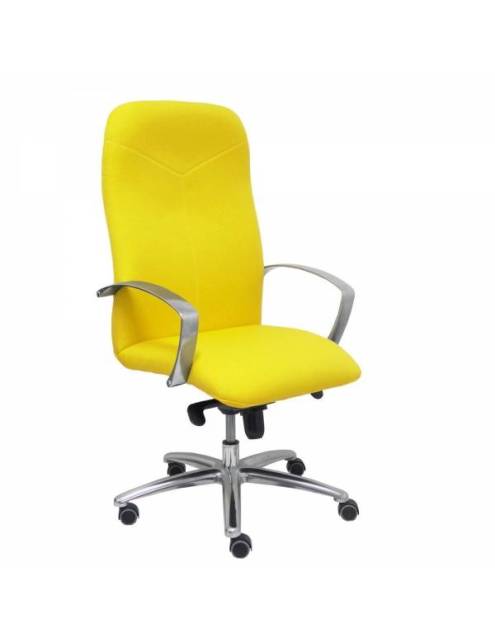 Silla de escritorio giratoria, basculante, regulable en altura, totalmente ergonómica y con un llamativo acabado limón