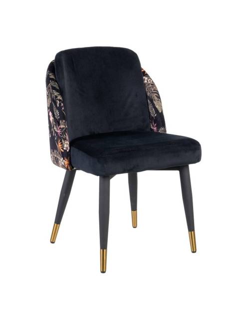 La silla flores selva negra se presenta con un elegante y exótico acabado.