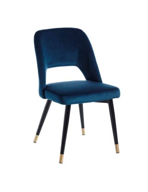 La silla Florencia azul se presenta con un elegante y ergonómica diseño que se adapta perfectamente al cuerpo.