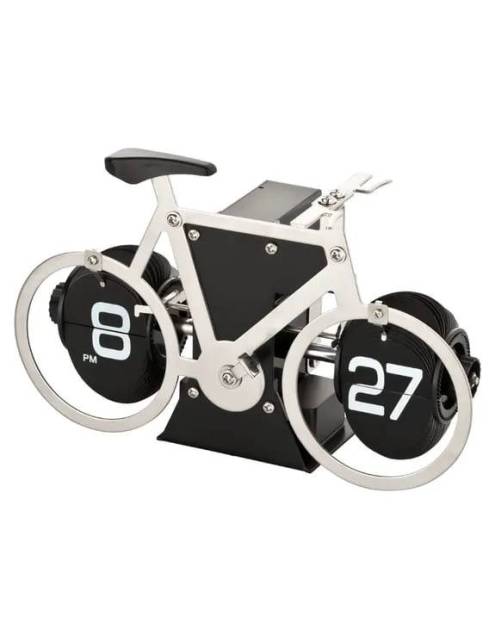 El reloj de mesa bicigafas acero inoxidable es un acierto absoluto como funcional accesorio decorativo. Regalo original