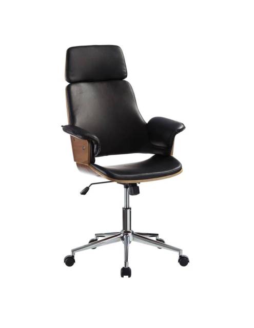 Confort y elegancia se fusionan en la silla despacho Reine negra madera.