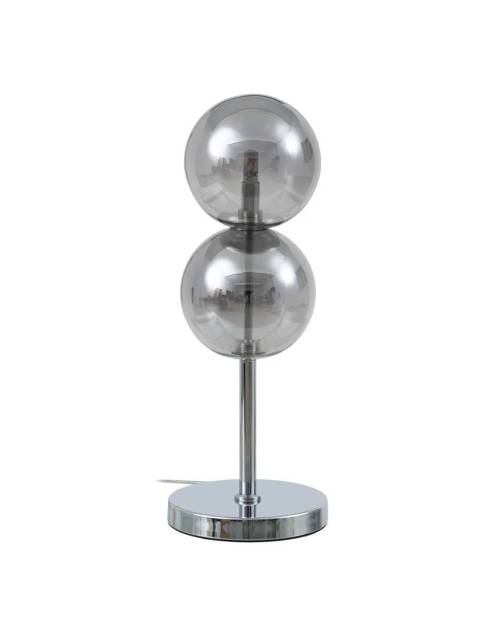 Sencilla pero elegante, la lámpara de sobremesa dúo metal cristal, viene con doble pantalla de cristal cilíndrica