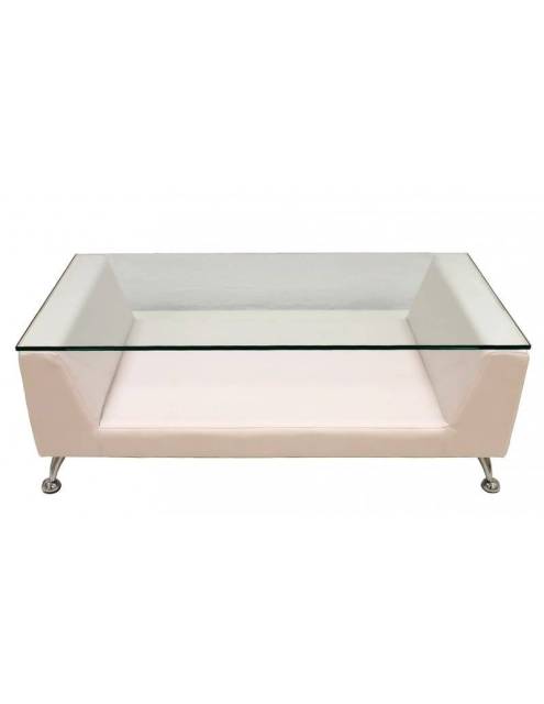 Con un original diseño presentamos la mesa de centro Vilma similpiel. Base en con forma de sofá
