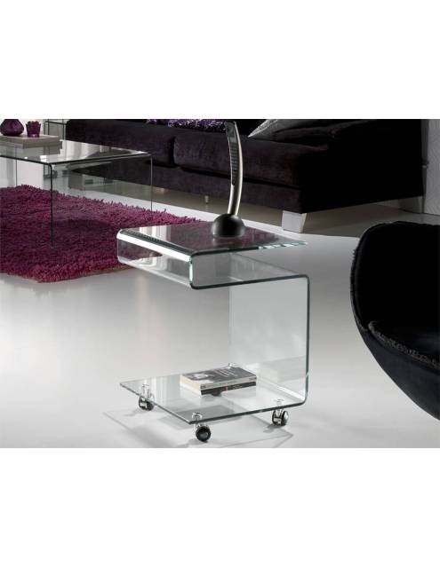 Elegancia, versatilidad e innovación definen el diseño de la Mesa Auxiliar S Cristal templado 10 mm. de espesor.