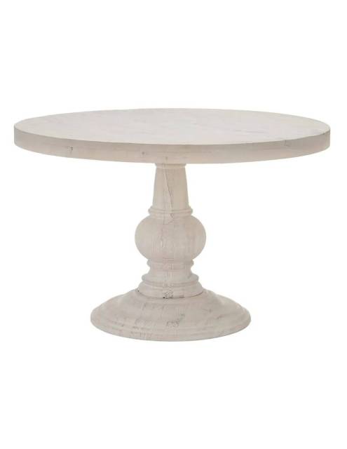 Mesa de Comedor Redonda Navacerrada. De estilo rústico, esta singular y robusta mesa está fabricada con madera de mango