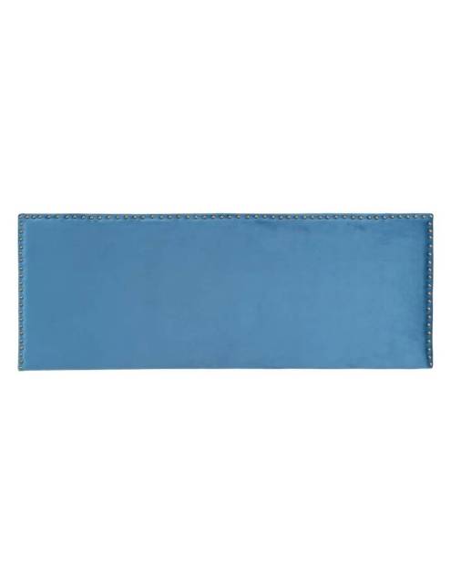 El cabecero Cáceres terciopelo azul se presenta con un elegante y suave tapizado en terciopelo