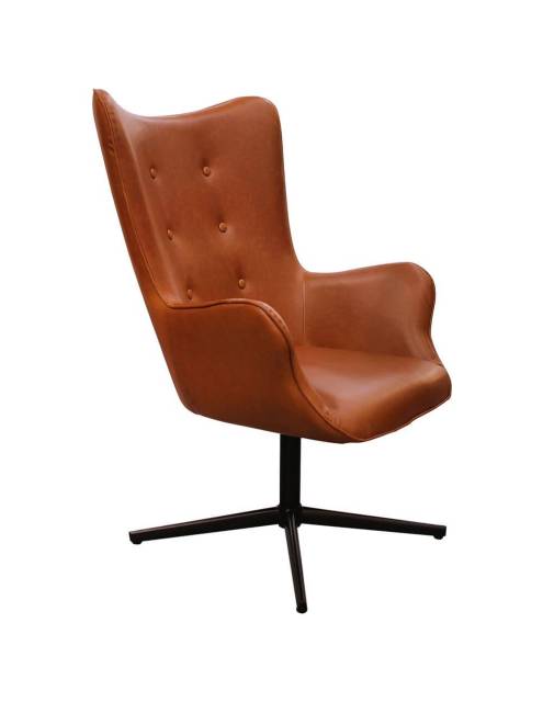 El sillón giratorio business marrón se presenta con un elegante diseño de respaldol alto en capitone.