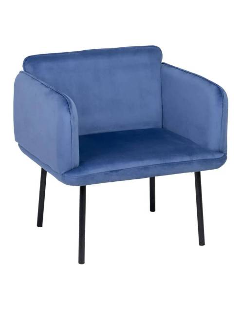 El sillón Divinity terciopelo azul te atrapará por su diseño de formas rectas