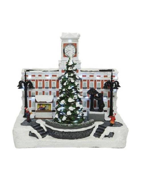 Escena navideña Madrid nevado led, otro nostálgico elemento decorativo de la colección ciudades del mundo por navidad