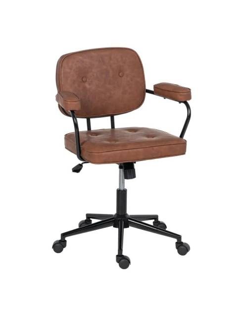 Confortable y de estilo retro, te presentamos la silla office Lucca camel. Una silla de escritorio versátil y funcional.