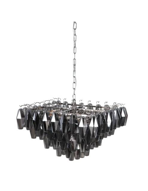 Lámpara de techo cristal black mirror de elegante y distinguido diseño tipo estalactitas.