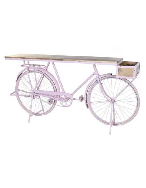 Consola Vintage Bicycle Pink Panther. Tan decorativa y funcional como llamativa y divertida.