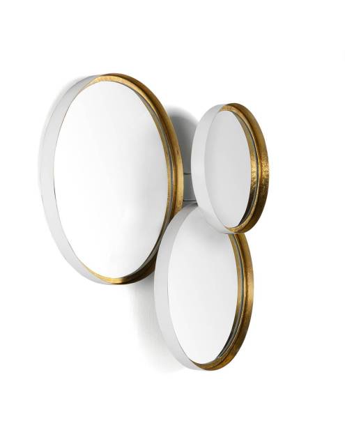 Multiplica la luz y da amplitud a las estancia con el elegante Set 3 Espejos Blanco Dorado