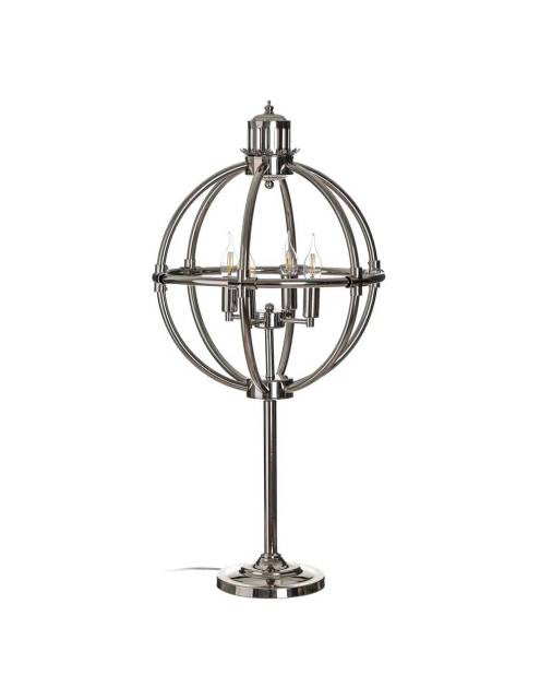 Sobre la Lámpara Sobremesa Botafumeiro tenemos que resaltar la marcada elegancia de su diseño con forma de globo terráqueo